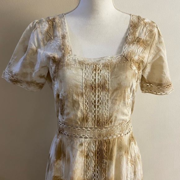 KSP India Pvt Ltd Tie Dye Crochet Eyelet Maxi‎ Dress Small - Picture 3 of 11